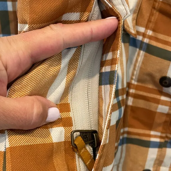 DC Shoes Snowboard Bandwidth Technical Winter Jacket Orange Plaid Size Medium