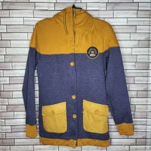 DC Shoes Women's Small Bayroad Full Zip Hoodie Blue Brown‎ Warm Snow Jacket