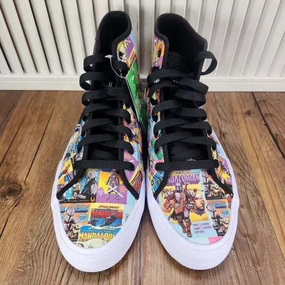 DC x Star Wars The Mandalorian Manual Hi Mens 11 Black Multi Canvas Skate Shoes