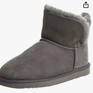 Dearfoams Women's Fireside Water Resistant Indoor/Outdoor Foldover Boot Grey Nwt