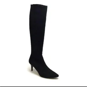 Delman Knee High Black Suede Boots Size 9 1/2