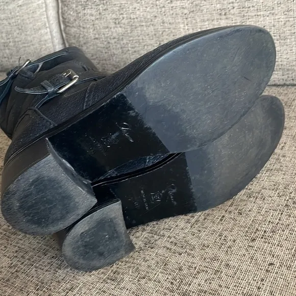 Delmar Black Leather Moto Booties Size 9 Made in Spain