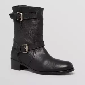 Delmar Black Leather Moto Booties Size 9 Made in Spain