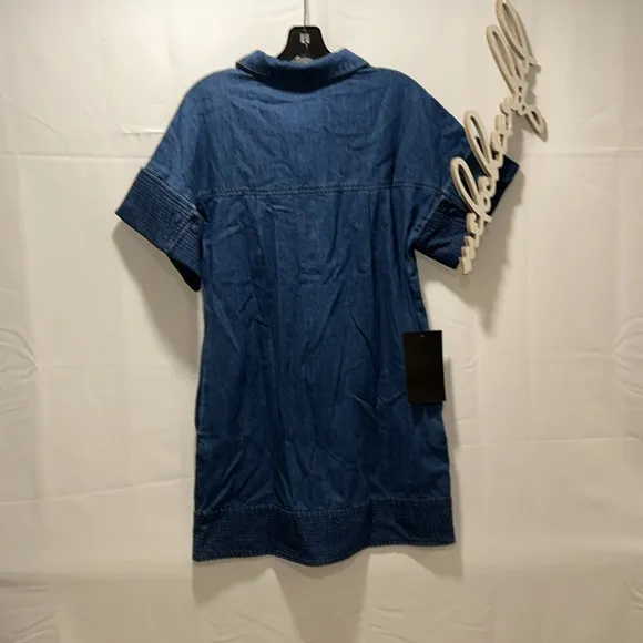 Denim Trapunto Stitch Sofia Shirt Dress