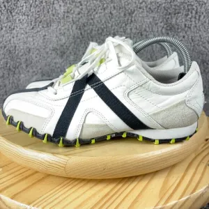 Diesel Cracker Sneaker Womens 8.5 Vintage Y2K Leather White Black Yellow Shoe