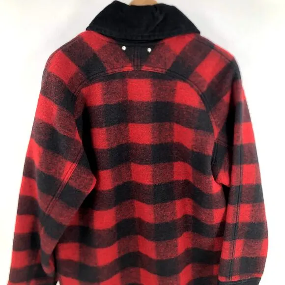 Diesel Plaid Coat Red Black Plaid Flannel Women's Sz L NWT $875