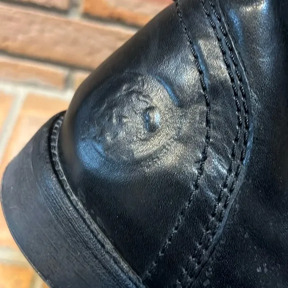 DIESEL The Pit Black Leather Lace-Up Side Zipper Military Moto Boots 45 US 11.5