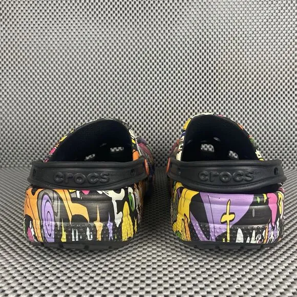 Disney Mickey Halloween Print Adult Clogs Mens 9 Womens Black Slip On Shoes