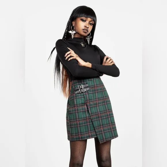 Disturbia Brigid Short Kilt Skirt Size US 4 / UK 8
