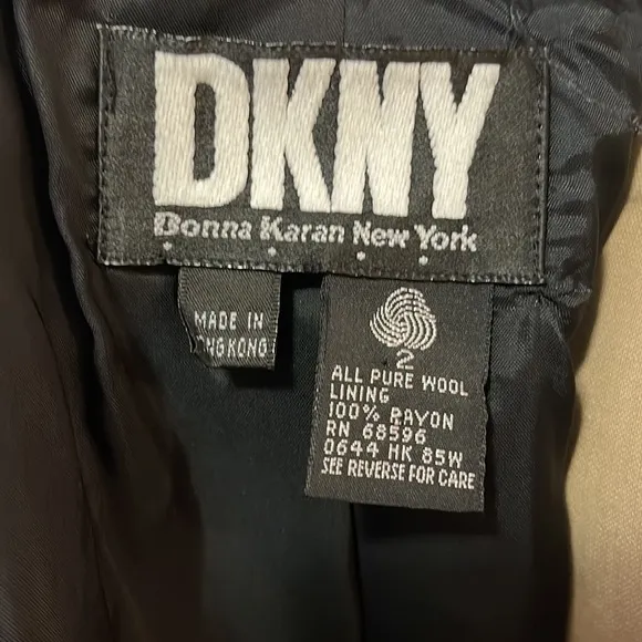 DKNY Red Black Military Wool Vest