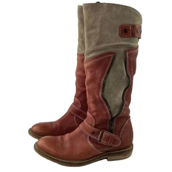 DKODE  TwoTone Leather Tall Boots