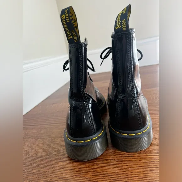 DOC MARTENS 1460 Black Patent Leather Combat Boots Y2K Grunge Air Wair 11