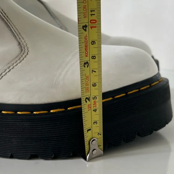 Doc Martens 2976 Quad Platform White Chelsea Boots Women's Size 10 Dr. Martens