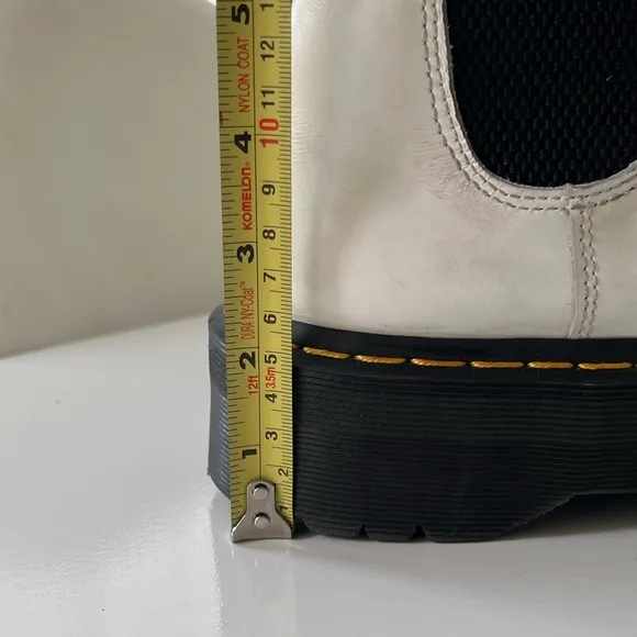 Doc Martens 2976 Quad Platform White Chelsea Boots Women's Size 10 Dr. Martens