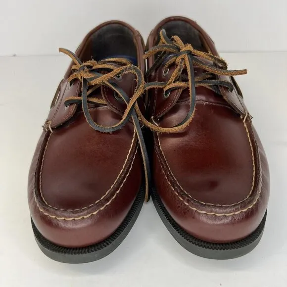 Dockers Castaway Boat Shoe Men's Size 8.5 Warm Brown Leather Raw Hide Shoestring