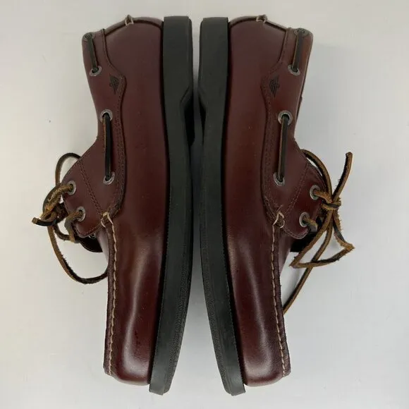 Dockers Castaway Boat Shoe Men's Size 8.5 Warm Brown Leather Raw Hide Shoestring