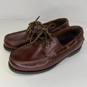 Dockers Castaway Boat Shoe Men's Size 8.5 Warm Brown Leather Raw Hide Shoestring