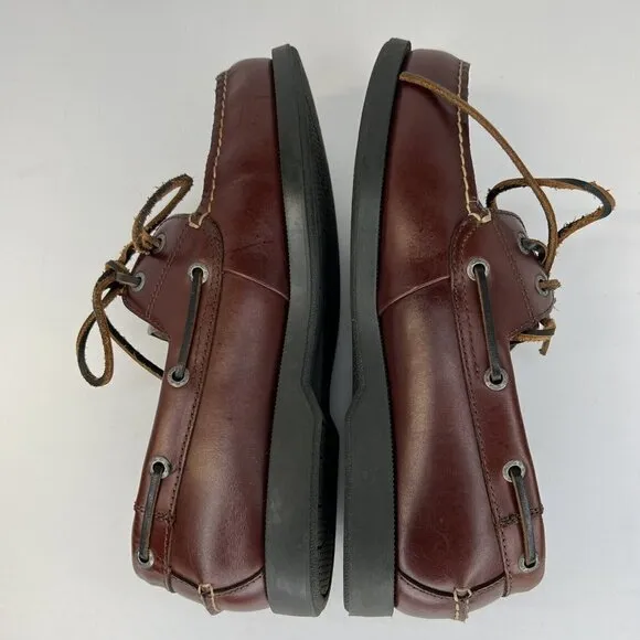 Dockers Castaway Boat Shoe Men's Size 8.5 Warm Brown Leather Raw Hide Shoestring