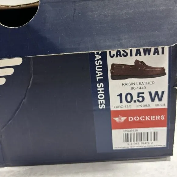 Dockers Men’s Castaway Boat Shoes Raisin Leather, Size 10.5 Wide