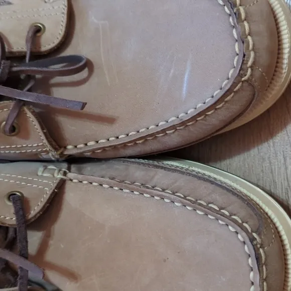 Dockers Men’s Vargas Leather Handsewn Boat Shoe Tan/Stone sz 11M