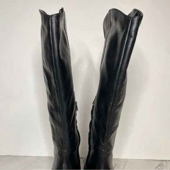 Dolce Vita Black Leather Pointy Toe Tall Boot 9