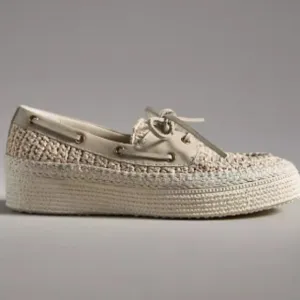 Dolce Vita X Anthropologie Raffia Platform Boat Shoes - Brand New! Size 7