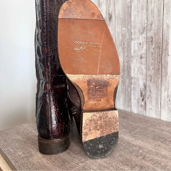 Donald J Pliner Gale Alligator and Suede Tall Boots Size 6