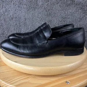 Donald J Pliner Leather Penny Loafer Mens 10 Black Slip On Dress Shoe ZAN-D9