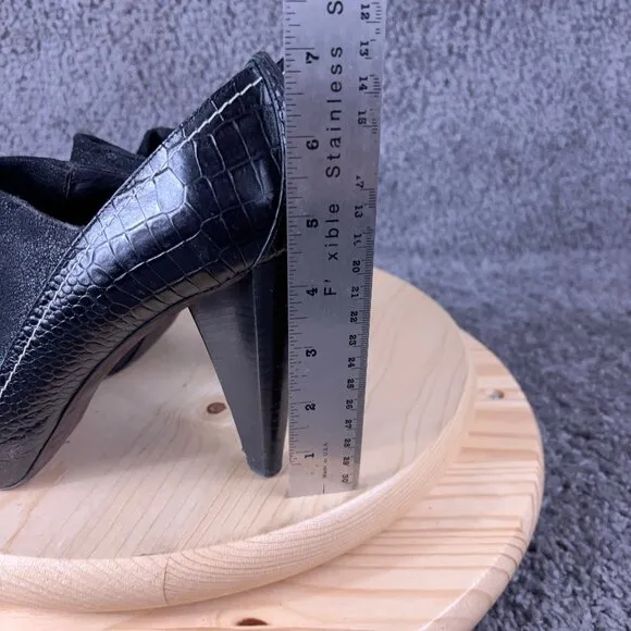 Donald Pliner Couture Leather Platform Shoe Womens Size 8 Black Made in Italy