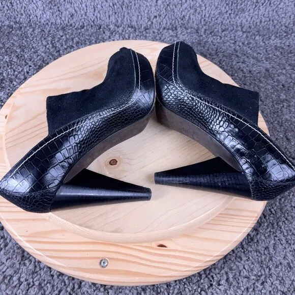 Donald Pliner Couture Leather Platform Shoe Womens Size 8 Black Made in Italy