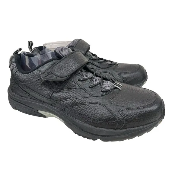 Dr. Comfort Winner 5710 Men's Black Leather Lace Up Athletic Sneaker Shoes 10.5M