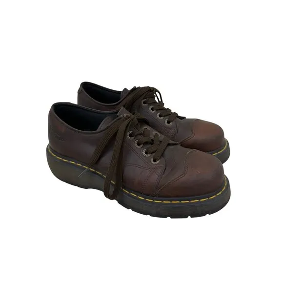 Dr Doc Martens Brown Leather Lace Up Low Top Oxford Shoes 8651 Womens size 10