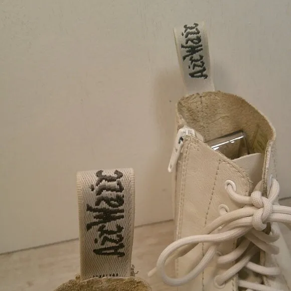 Dr. Martens, 1460 Nappa White Leather and Sole 8-hole Grunge Boot for Women 5