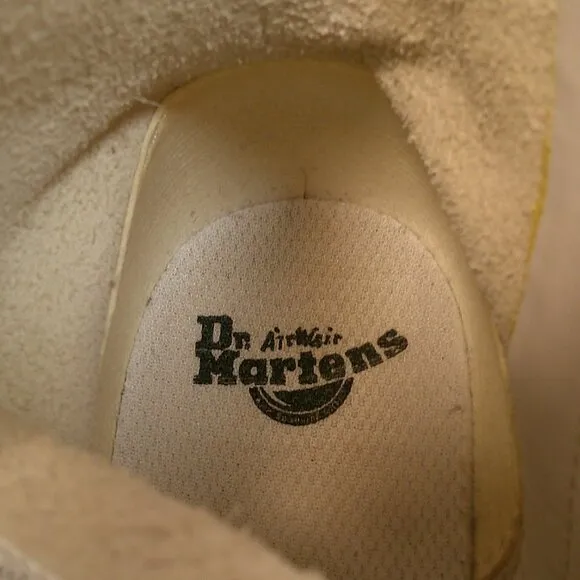 Dr. Martens, 1460 Nappa White Leather and Sole 8-hole Grunge Boot for Women 5