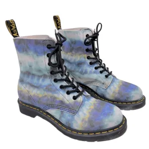 Dr. Martens 1460 Pascal Blue Summer Tie Dye Tumbled Combat Boot Size 9