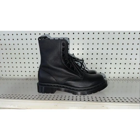 Dr. Martens 1460 Pascal Mono Womens Leather Combat Boots Size US 6 EU 37 Black