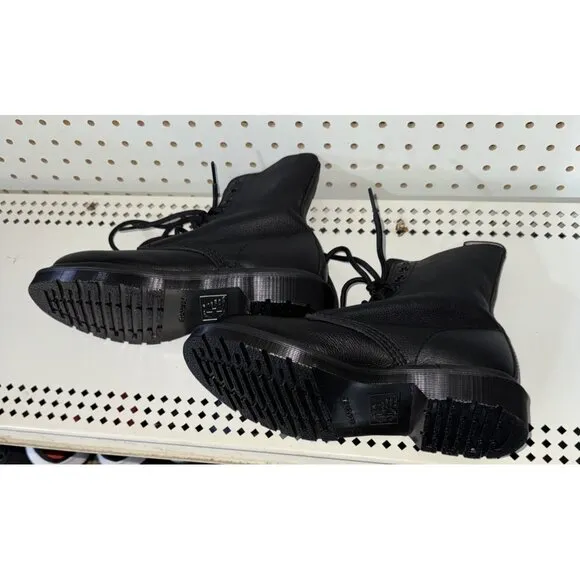 Dr. Martens 1460 Pascal Mono Womens Leather Combat Boots Size US 6 EU 37 Black
