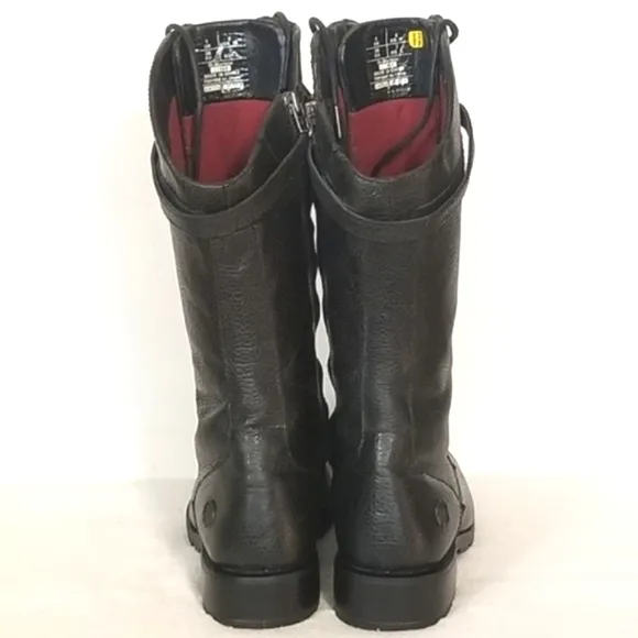 Dr Martens Black Leather Tall Combat Boots 11569