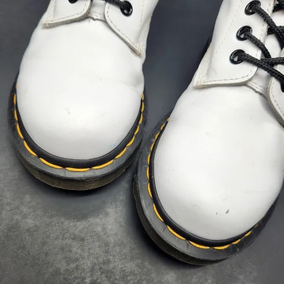 Dr. Martens boots women's 6L white leather 1460 combat bikercore grunge military