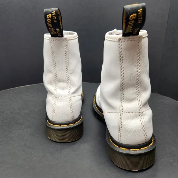 Dr. Martens boots women's 6L white leather 1460 combat bikercore grunge military