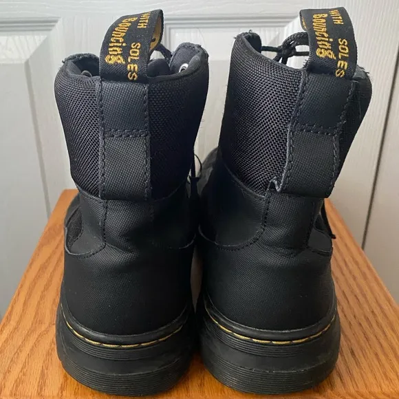 Dr Martens Combs Tech Black Poly/Leather Casual Tactical Streetwear Boots SZ 10