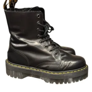 Dr. Martens Jadon Smooth Leather Platform Black Boots – Men’s 10 / Women’s 11