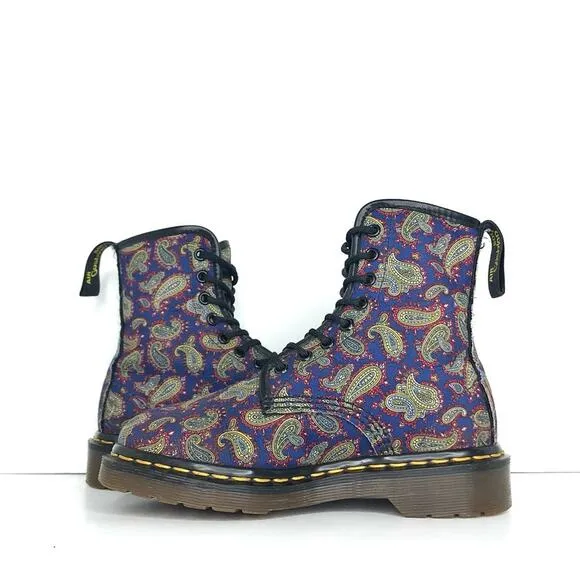 Dr Martens Made in England Paisley 1460 Lace Up Ankle Boots Women’s 5 Shoes