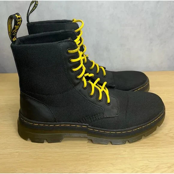 Dr. Martens Mens Cairo Canvas Lace Up Boots Size 10M Black