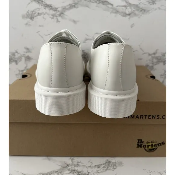 Dr Martens Oxford Pride Sneaker Shoes | White Smooth Leather | Women Size 6 NEW