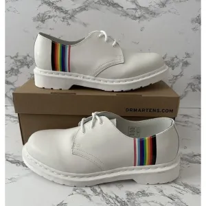 Dr Martens Oxford Pride Sneaker Shoes | White Smooth Leather | Women Size 6 NEW
