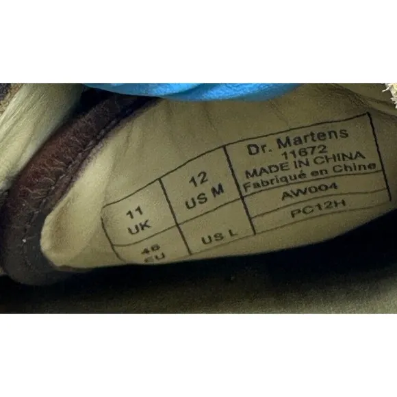 Dr. Martens Shoes Mens 12M Brown Leather Oxford Lace Up Comfort Low-Top 11672