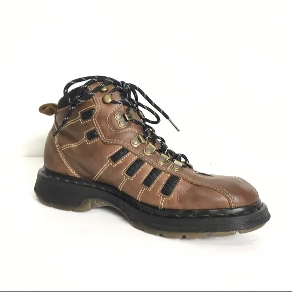 Dr. Martens Vintage Chunky Leather Brown Walking Hiking Ankle Boots Shoes 7