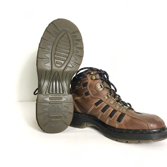 Dr. Martens Vintage Chunky Leather Brown Walking Hiking Ankle Boots Shoes 7