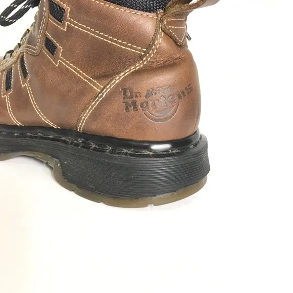 Dr. Martens Vintage Chunky Leather Brown Walking Hiking Ankle Boots Shoes 7
